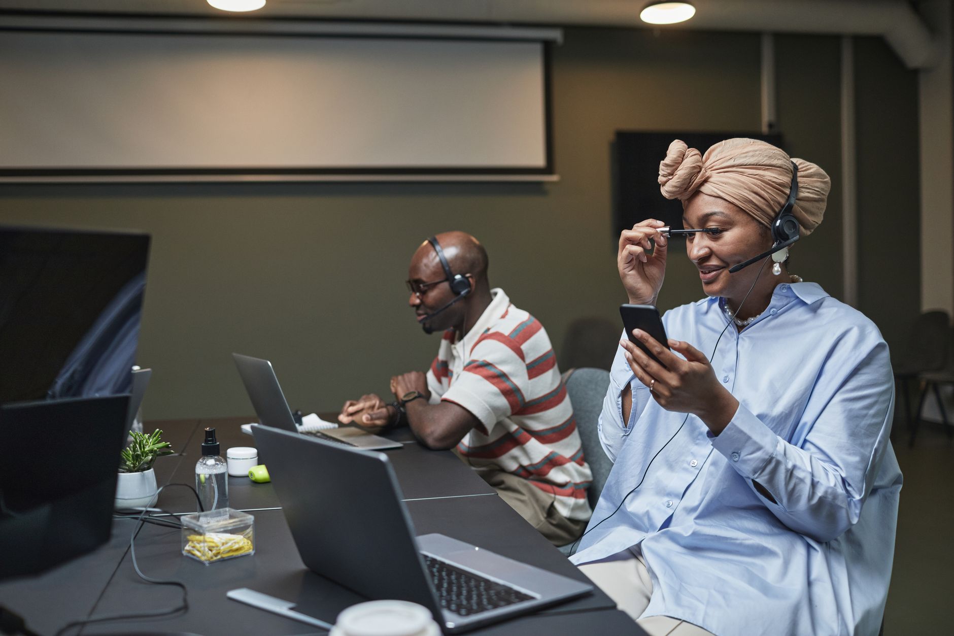 Customer support team collaborating in Google Workspace with AI chat open